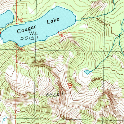 United States Geological Survey Cougar Lake, WA (1988, 24000-Scale) digital map
