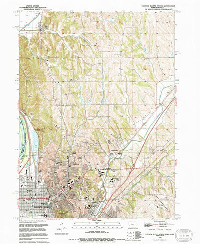United States Geological Survey Council Bluffs North, IA-NE (1994, 24000-Scale) digital map