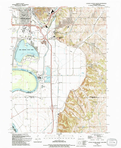 United States Geological Survey Council Bluffs South, IA-NE (1994, 24000-Scale) digital map