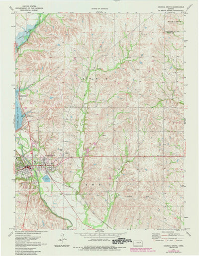 United States Geological Survey Council Grove, KS (1971, 24000-Scale) digital map