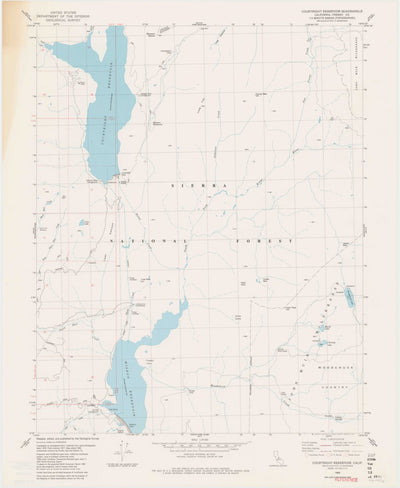 United States Geological Survey Courtright Reservoir, CA (V1, 1982) digital map