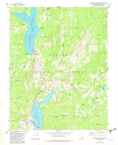 United States Geological Survey Courtright Reservoir, CA (V2, 1982) digital map