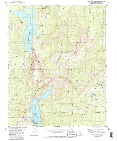 United States Geological Survey Courtright Reservoir, CA (V3, 1982) digital map