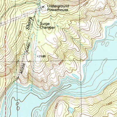 United States Geological Survey Courtright Reservoir, CA (V3, 1982) digital map