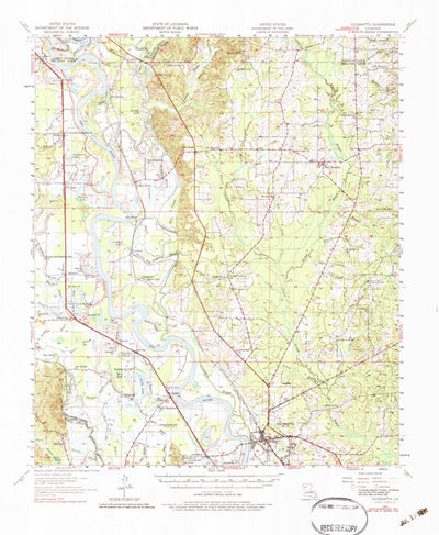 United States Geological Survey Coushatta, LA (1957, 62500-Scale) digital map