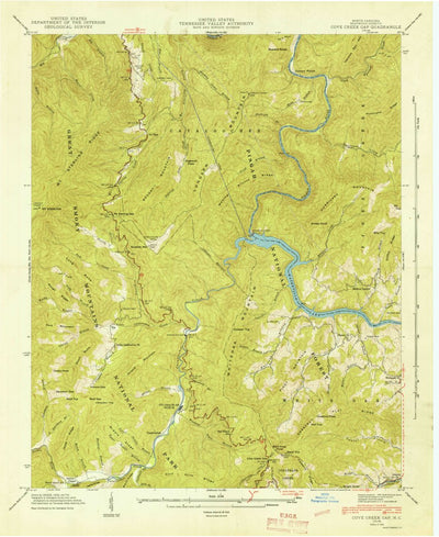 United States Geological Survey Cove Creek Gap, NC (1942, 24000-Scale) digital map