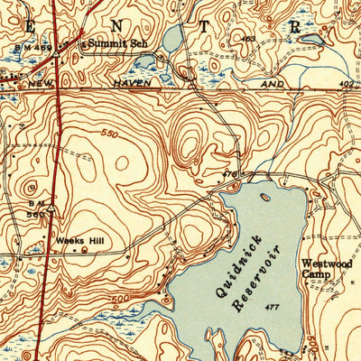 United States Geological Survey Coventry Center, RI (1943, 31680-Scale) digital map