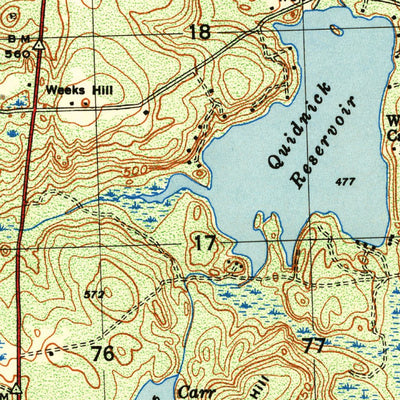 United States Geological Survey Coventry Center, RI (1950, 25000-Scale) digital map