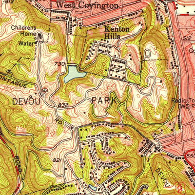 United States Geological Survey Covington, KY-OH (1955, 24000-Scale) digital map
