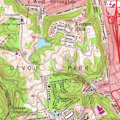 United States Geological Survey Covington, KY-OH (1961, 24000-Scale) digital map