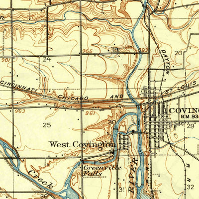 United States Geological Survey Covington, OH (1911, 62500-Scale) digital map