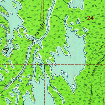 United States Geological Survey Cow Bayou, LA (1953, 24000-Scale) digital map