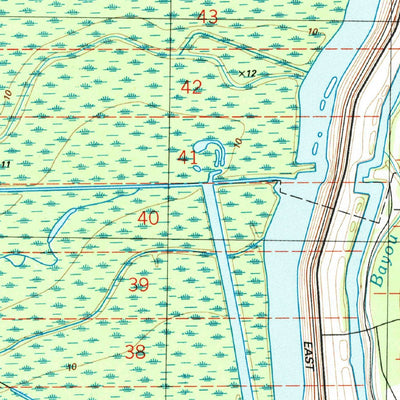 United States Geological Survey Cow Bayou, LA (1992, 24000-Scale) digital map