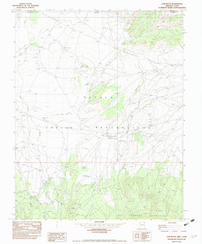 United States Geological Survey Cow Butte, AZ-UT (1982, 24000-Scale) digital map