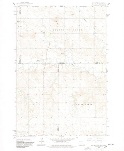 United States Geological Survey Cow Butte, ND-SD (1974, 24000-Scale) digital map