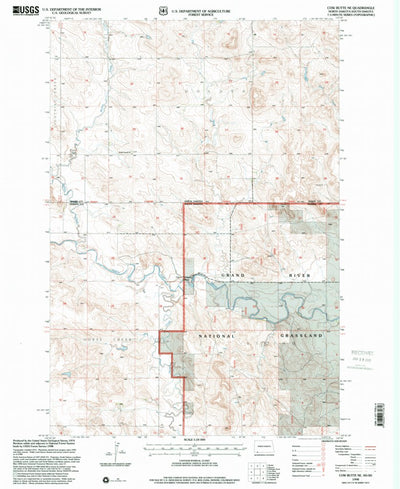United States Geological Survey Cow Butte NE, SD-ND (1998, 24000-Scale) digital map