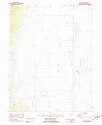 United States Geological Survey Cow Camp, NV (1982, 24000-Scale) digital map