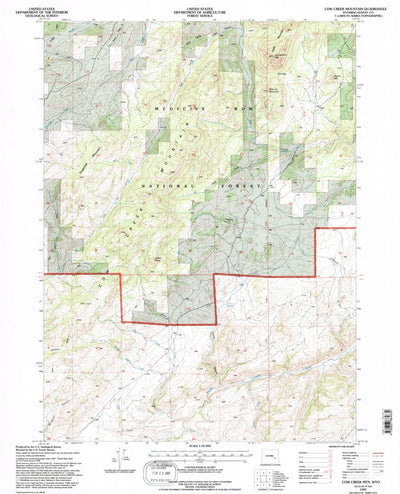 United States Geological Survey Cow Creek Mountain, WY (1992, 24000-Scale) digital map