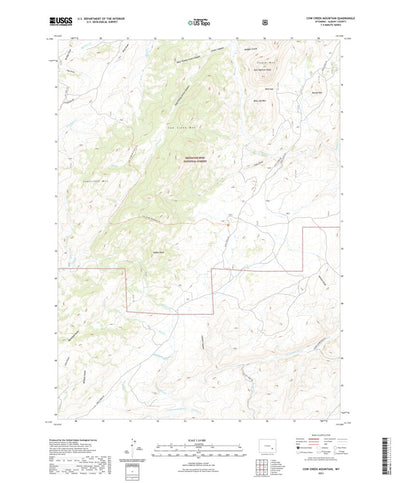 United States Geological Survey Cow Creek Mountain, WY (2021, 24000-Scale) digital map