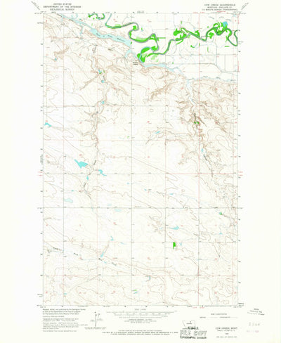 United States Geological Survey Cow Creek, MT (1964, 24000-Scale) digital map