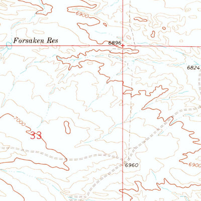 United States Geological Survey Cow Creek Reservoir SW, WY-CO (1970, 24000-Scale) digital map