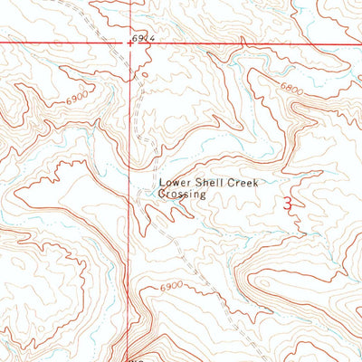 United States Geological Survey Cow Creek Reservoir SW, WY-CO (1970, 24000-Scale) digital map