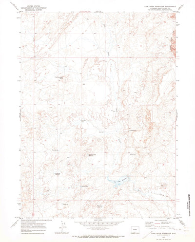 United States Geological Survey Cow Creek Reservoir, WY (1970, 24000-Scale) digital map
