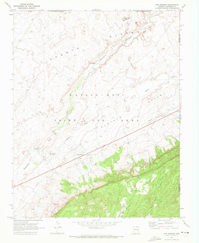 United States Geological Survey Cow Springs, AZ (1970, 24000-Scale) digital map