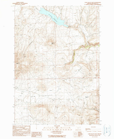 United States Geological Survey Cow Valley East, OR (1990, 24000-Scale) digital map