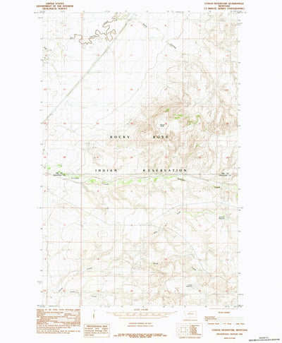 United States Geological Survey Cowan Reservoir, MT (1984, 24000-Scale) digital map