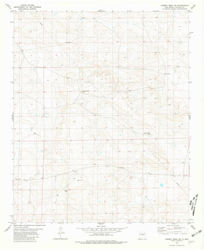 United States Geological Survey Cowboy Mesa NE, NM (1981, 24000-Scale) digital map