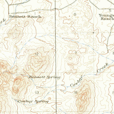 United States Geological Survey Cowboy Rim, NM (1923, 62500-Scale) digital map