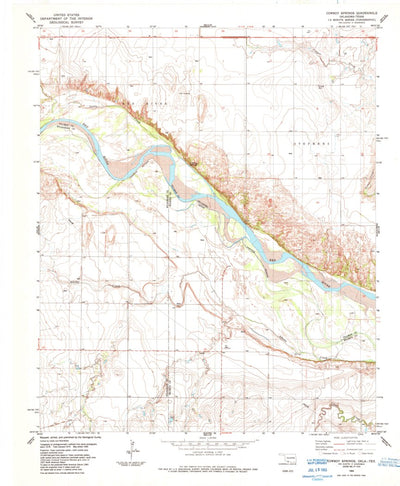 United States Geological Survey Cowboy Springs, OK-TX (1984, 24000-Scale) digital map