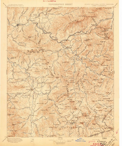 United States Geological Survey Cowee, NC-SC-GA (1897, 125000-Scale) digital map