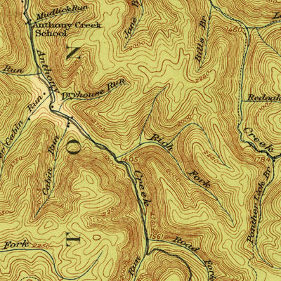 United States Geological Survey Cowen, WV (1917, 62500-Scale) digital map