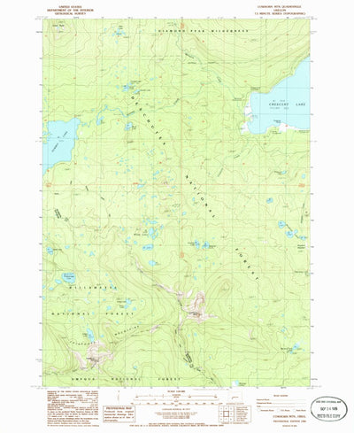 United States Geological Survey Cowhorn Mountain, OR (1986, 24000-Scale) digital map