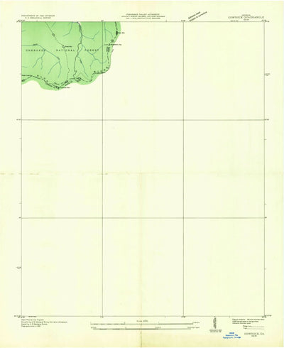 United States Geological Survey Cowrock, GA (1935, 24000-Scale) digital map