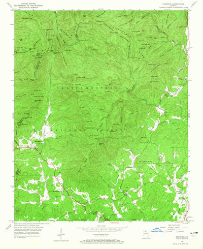 United States Geological Survey Cowrock, GA (1950, 24000-Scale) digital map