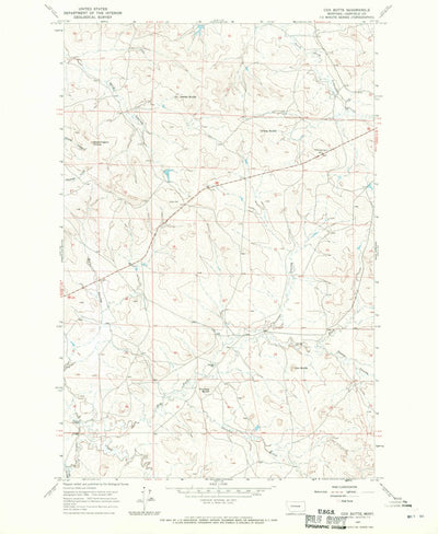 United States Geological Survey Cox Butte, MT (1967, 24000-Scale) digital map