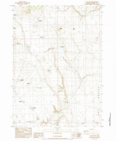 United States Geological Survey Cox Canyon, OR (1984, 24000-Scale) digital map