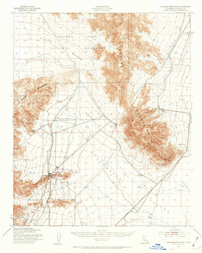United States Geological Survey Coxcomb Mountains, CA (1943, 62500-Scale) digital map