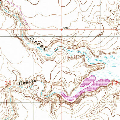 United States Geological Survey Coyote Coulee, MT (1950, 24000-Scale) digital map