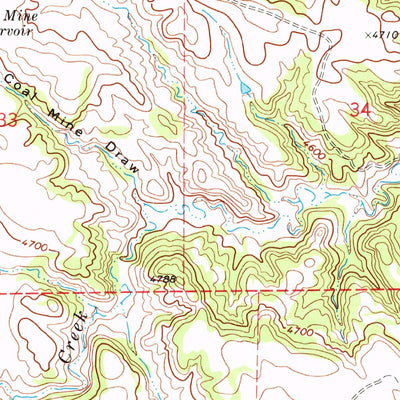 United States Geological Survey Coyote Draw, WY (1971, 24000-Scale) digital map