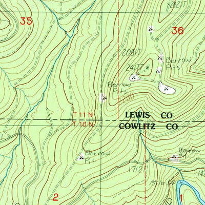 United States Geological Survey Coyote Mountain, WA (1983, 24000-Scale) digital map
