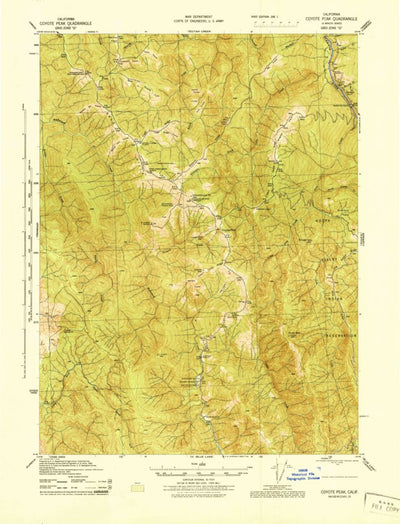 United States Geological Survey Coyote Peak, CA (1945, 62500-Scale) digital map