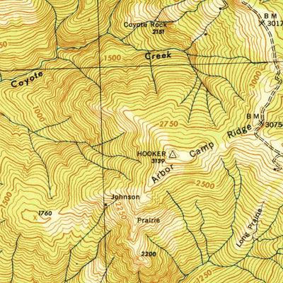 United States Geological Survey Coyote Peak, CA (1945, 62500-Scale) digital map