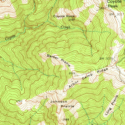 United States Geological Survey Coyote Peak, CA (1952, 62500-Scale) digital map