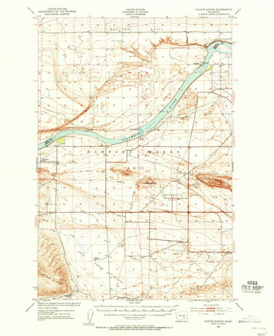 United States Geological Survey Coyote Rapids, WA (1951, 62500-Scale) digital map
