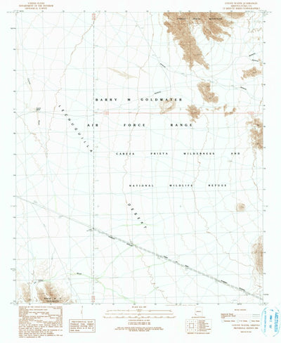 United States Geological Survey Coyote Water, AZ (1990, 24000-Scale) digital map