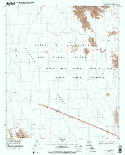 United States Geological Survey Coyote Water, AZ (1996, 24000-Scale) digital map